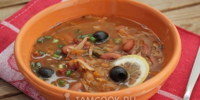 Рецепт солянки с фасолью