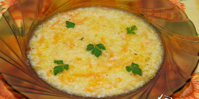 Рецепт супа из пшена с чесноком