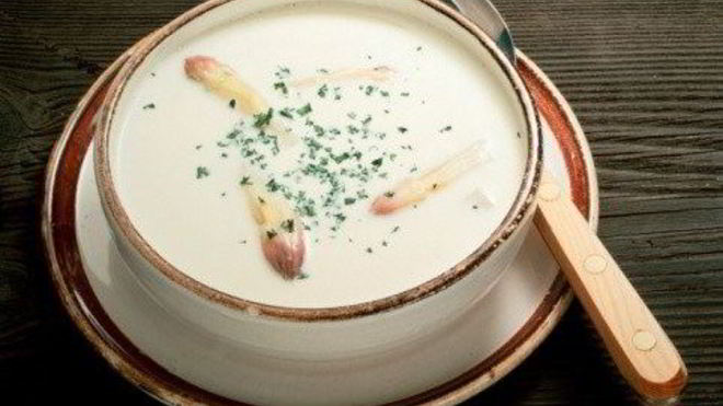 Рецепт Супа из запеченой спаржи с весенней гремолатой