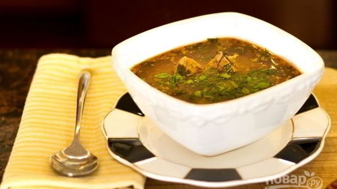 Рецепт Грузинского пряного супа Харчо