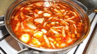 Рецепт Харчо из копченой свинины с морковкой