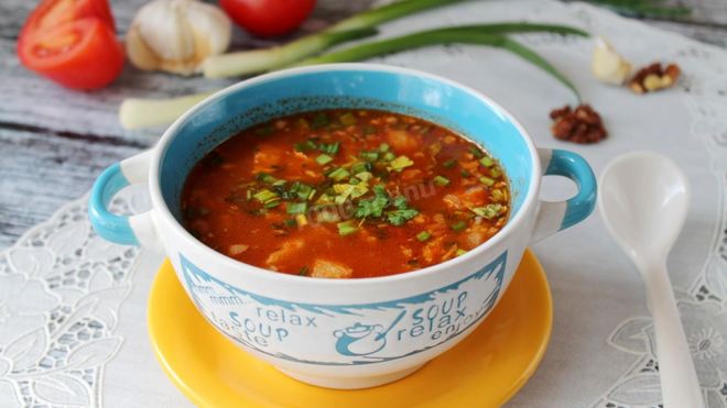 Рецепт Супа Харчо из свинины с рисом