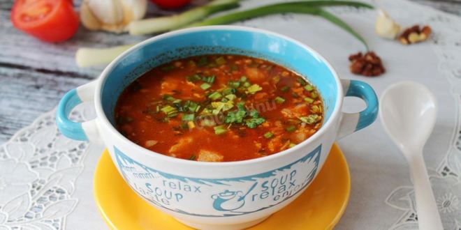 Рецепт супа харчо из свинины с рисом