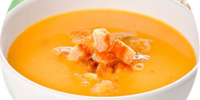 Рецепт горохового супа-пюре с сухариками