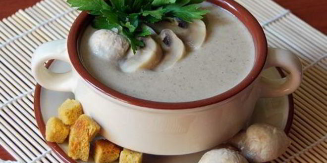 Рецепт молочного супа-пюре с шампиньонами