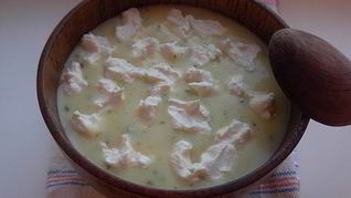 Рецепт Супа-пюре из кабачка с творожным кремом