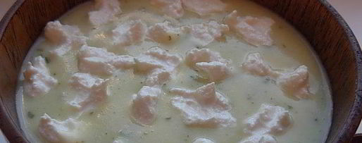 Шаг 4: супа-пюре из кабачка с творожным кремом