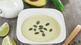 Рецепт Супа-пюре из огурцов и авокадо