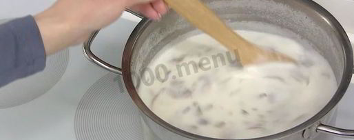 Шаг 4: супа пюре из шампиньонов со сливками и мускатным орехом