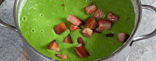 Шаг 8: супа-пюре из зеленого горошка с беконом