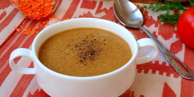 Рецепт супа-пюре с баклажанами и чечевицей