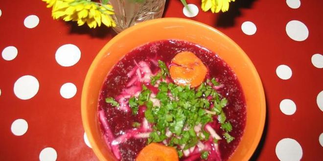 Рецепт свекольного супа-пюре на курином бульоне