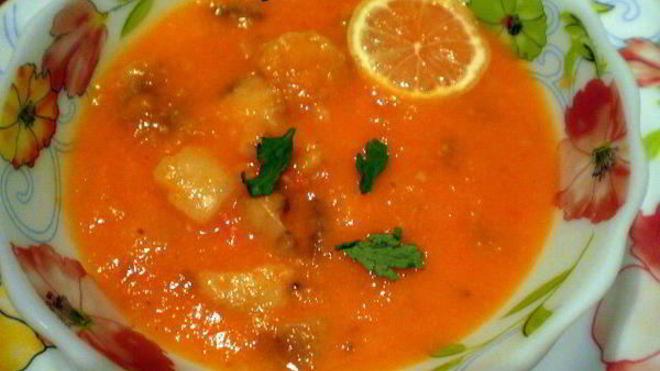Рецепт Томатного супа-пюре с костным мозгом