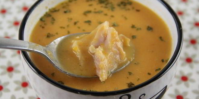 Рецепт тыквенного супа-пюре с копченой рыбой