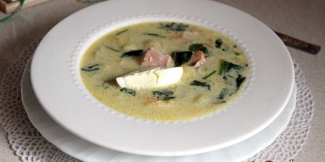 Рецепт супа с семгой и шпинатом