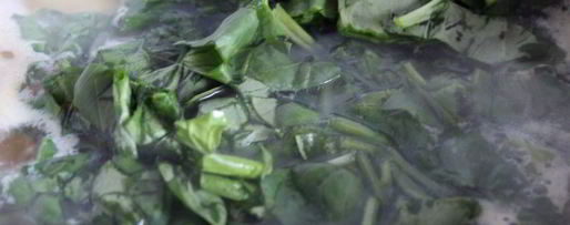 Шаг 4: супа с семгой и шпинатом