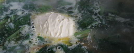 Шаг 5: супа с семгой и шпинатом