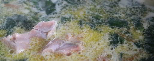 Шаг 6: супа с семгой и шпинатом