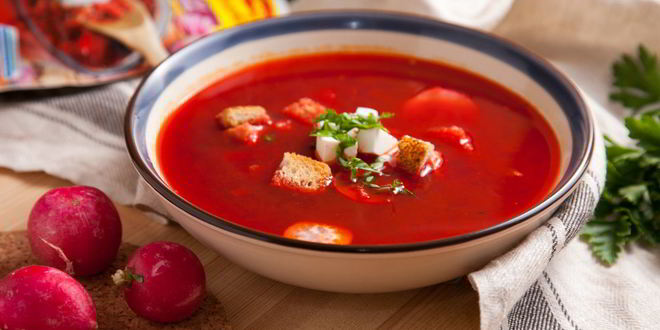 Рецепт холодного свекольника с брынзой