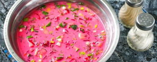 Шаг 8: холодного свекольника с колбасой