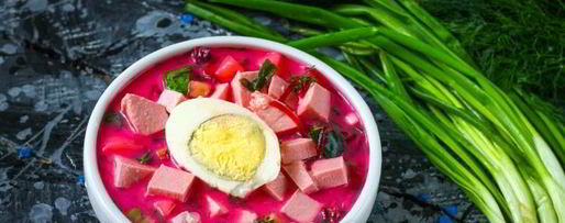 Шаг 9: холодного свекольника с колбасой