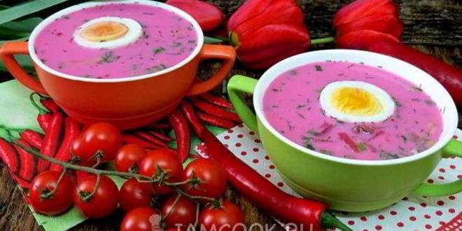 Рецепт холодного свекольника с редисом