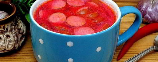 Шаг 13: свекольника с сосисками и сметаной