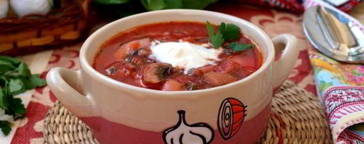 Шаг 8: свекольника со щавелем, фасолью и шампиньонами