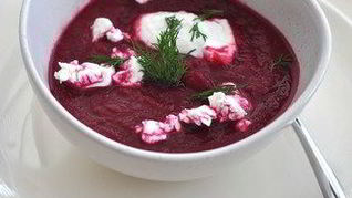 Рецепт Свекольного крема-супа со сметаной и шнитт-луком