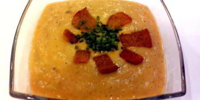 Рецепт луково-сырного суп с гренками