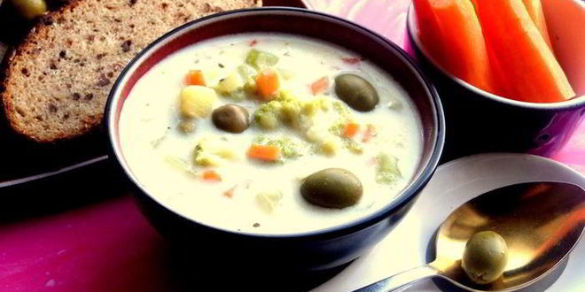 Рецепт овощного сырного супа