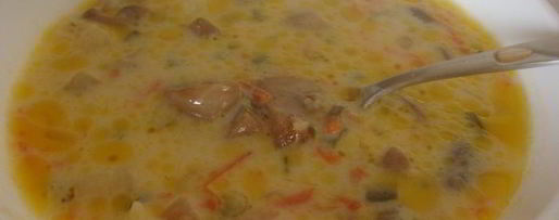 Шаг 5: сливочно-сырного суп с шампиньонами