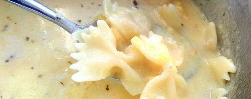 Шаг 14: сырно-макаронного суп и чипсы из лаваша