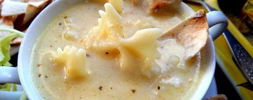 Шаг 17: сырно-макаронного суп и чипсы из лаваша