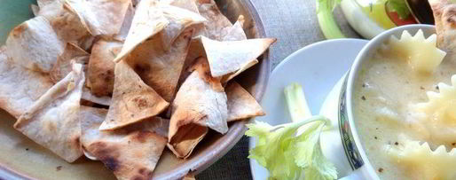 Шаг 18: сырно-макаронного суп и чипсы из лаваша