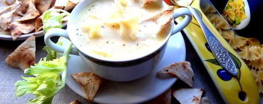 Шаг 19: сырно-макаронного суп и чипсы из лаваша