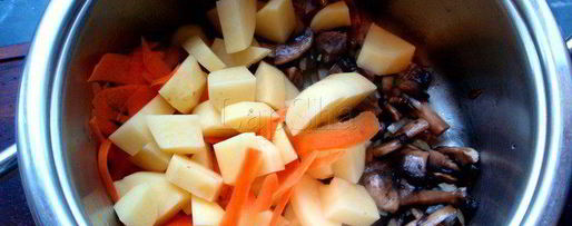 Шаг 4: сырного крема-супа с грибами и курицей