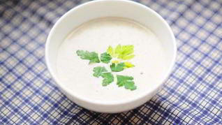 Рецепт Сырного крема-супа с грибами и сельдереем