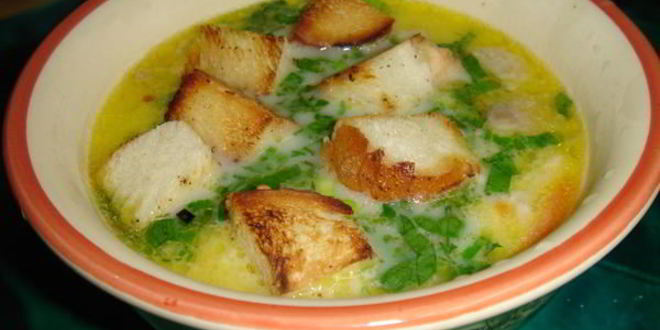 Рецепт сырного супа по-французски с крутонами