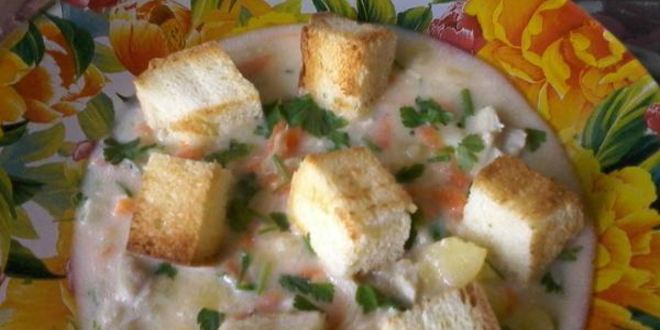 Рецепт сырного супа по-французски с крутонами