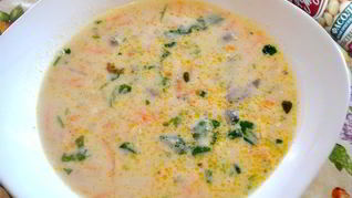 Рецепт Сырного супа с белой фасолью