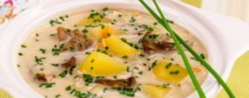 Шаг 10: сырного супа с белыми грибами