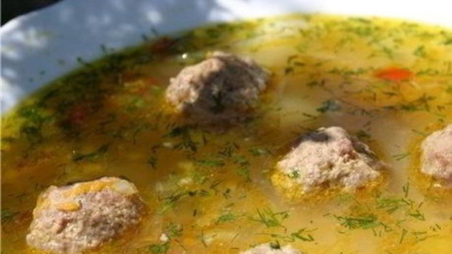 Рецепт Сырного супа с фрикадельками