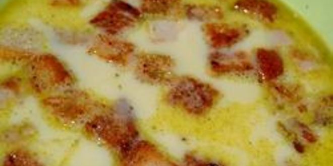 Рецепт сырного супа с гренками