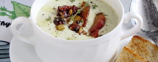 Шаг 7: сырного супа с грудинкой