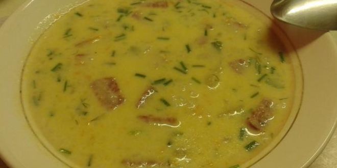 Рецепт сырного супа с колбасой