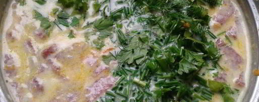 Шаг 7: сырного супа с колбасой