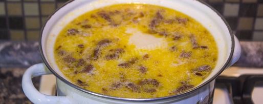 Шаг 13: сырного супа с копченой курицей