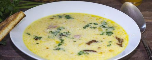 Шаг 14: сырного супа с копченой курицей