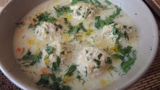 Рецепт Сырного супа с куриными фрикадельками